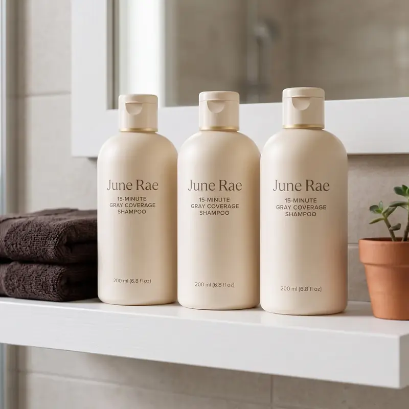 June Rae 15-Minute Gray Coverage Shampoo bottle
